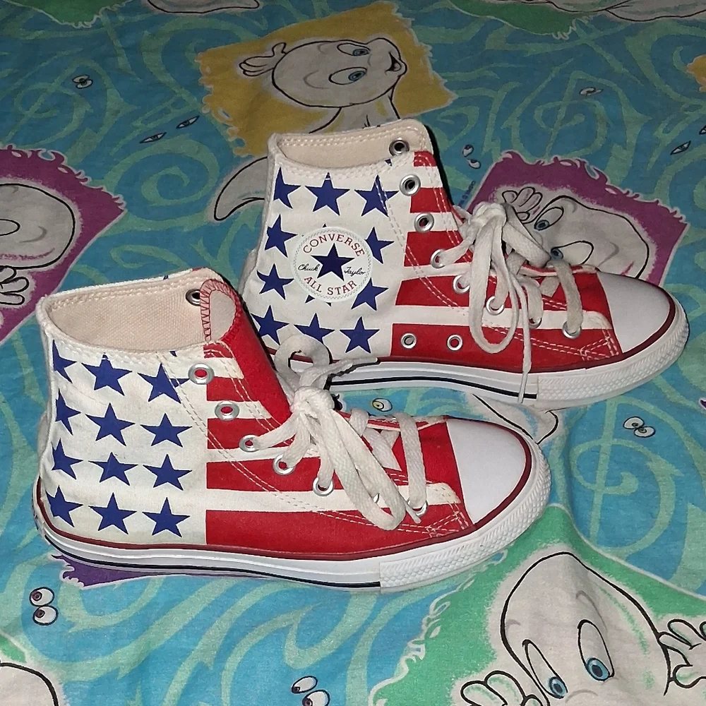 Converse All Star USA American Flag Chuck Taylor High Top Shoes Sneakers